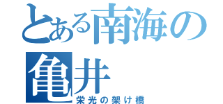 とある南海の亀井（栄光の架け橋）