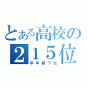 とある高校の２１５位（学年最下位）