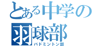 とある中学の羽球部（バドミントン部）