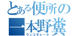 とある便所の一本野糞（ウンコモレータ）