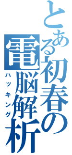 とある初春の電脳解析（ハッキング）