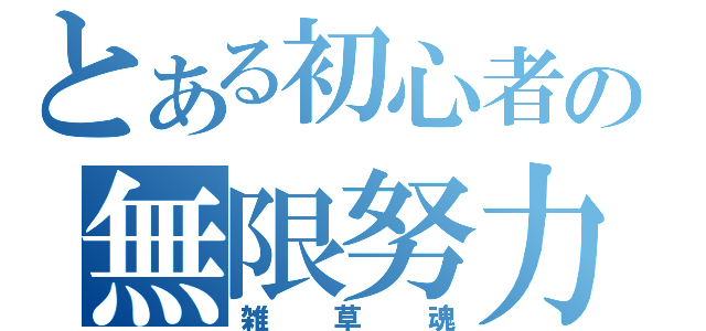 とある初心者の無限努力（雑草魂）