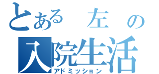 とある 左 の入院生活（アドミッション）