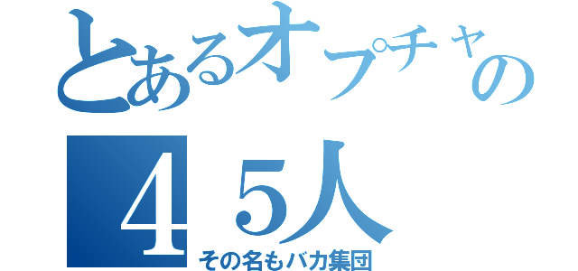 とあるオプチャの４５人（その名もバカ集団）