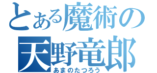 とある魔術の天野竜郎（あまのたつろう）