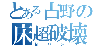 とある占野の床超破壊（台パン）