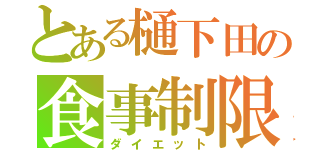 とある樋下田の食事制限（ダイエット）