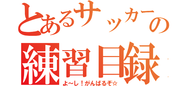 とあるサッカー少年の練習目録（よ～し！がんばるぞ☆）