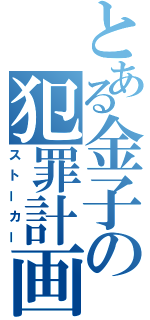 とある金子の犯罪計画（ストーカー）