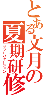 とある文月の夏期研修（サマーバケーション）