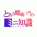 とある魔術と科学のミニ知識（ミニチシキ）