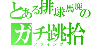 とある排球馬鹿のガチ跳拾（フライング）