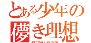 とある少年の儚き理想（ｕｎｌｉｍｉｔｅｄ ｂｌａｄｅ ｗｏｒｋｓ）