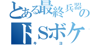 とある最終兵器のドＳボケの人（キヨ）