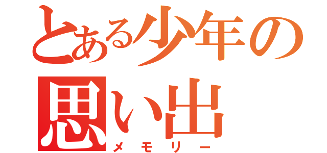 とある少年の思い出（メモリー）