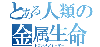 とある人類の金属生命体（トランスフォーマー）