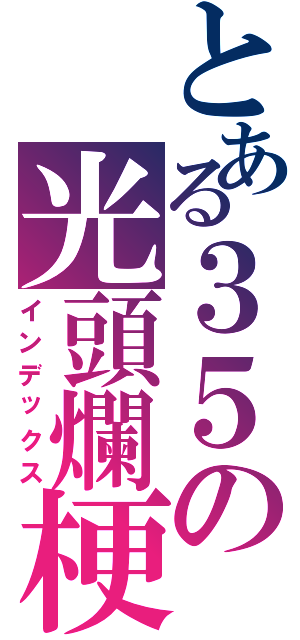 とある３５の光頭爛梗（インデックス）