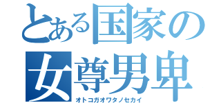 とある国家の女尊男卑（オトコガオワタノセカイ）