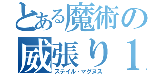 とある魔術の威張り１４歳（ステイル・マグヌス）