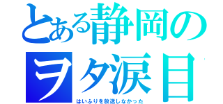 とある静岡のヲタ涙目（はいふりを放送しなかった）