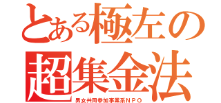 とある極左の超集金法（男女共同参加事業系ＮＰＯ）