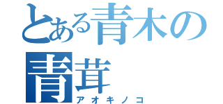 とある青木の青茸（アオキノコ）