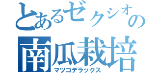 とあるゼクシオンの南瓜栽培（マツコデラックス）