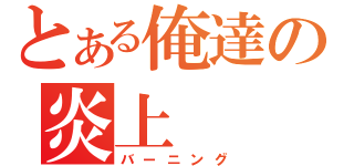 とある俺達の炎上（バーニング）