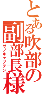 とある吹部の副部長様（サブキャプテン）