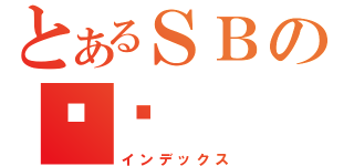 とあるＳＢの啊贱（インデックス）