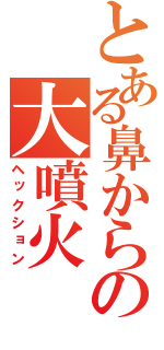 とある鼻からの大噴火（ヘックション）