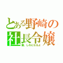 とある野崎の社長令嬢（服、しわになるよ）