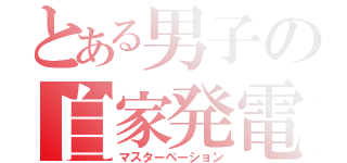 とある男子の自家発電（マスターベーション）