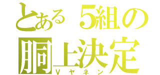 とある５組の胴上決定（Ｖヤネン）