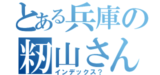 とある兵庫の籾山さん（インデックス？）