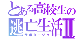 とある高校生の逃亡生活Ⅱ（サボタージュ）