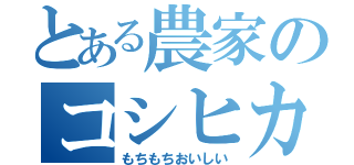 とある農家のコシヒカリ（もちもちおいしい）