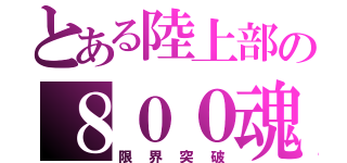 とある陸上部の８００魂（限界突破）