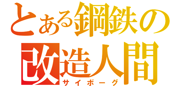 とある鋼鉄の改造人間（サイボーグ）