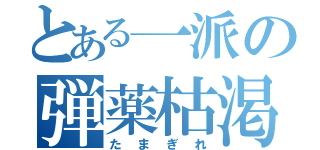 とある一派の弾薬枯渇（たまぎれ）