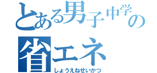 とある男子中学生の省エネ（しょうえねせいかつ）