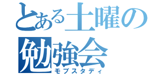 とある土曜の勉強会（モブスタディ）