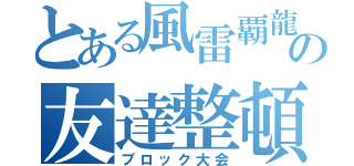 とある風雷覇龍の友達整頓（ブロック大会）