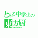 とある中学生の東方厨（妖夢は俺の嫁ェェ‼︎）