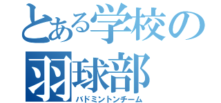 とある学校の羽球部（バドミントンチーム）