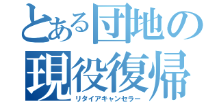 とある団地の現役復帰（リタイアキャンセラー）