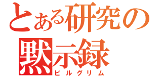 とある研究の黙示録（ピルグリム）