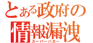 とある政府の情報漏洩（スーパーハカー）