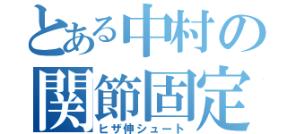 とある中村の関節固定（ヒザ伸シュート）