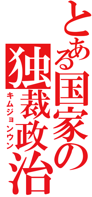 とある国家の独裁政治（キムジョンウン）